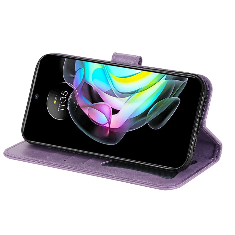 For Motorola Edge 20 7-petal Flowers Embossing Horizontal Flip Leather Phone Case with Holder & Card Slots