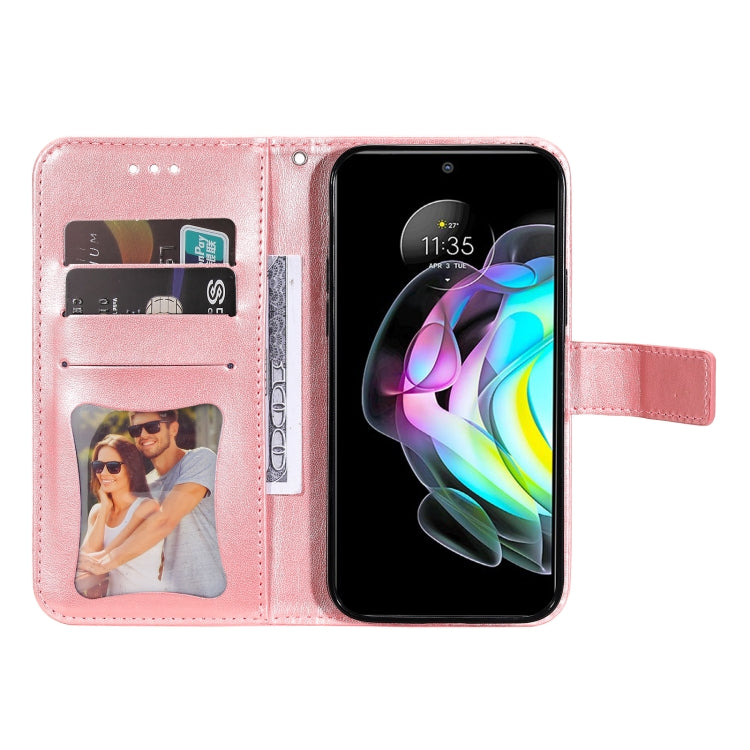 For Motorola Edge 20 7-petal Flowers Embossing Horizontal Flip Leather Phone Case with Holder & Card Slots