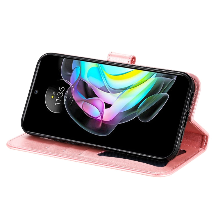 For Motorola Edge 20 7-petal Flowers Embossing Horizontal Flip Leather Phone Case with Holder & Card Slots