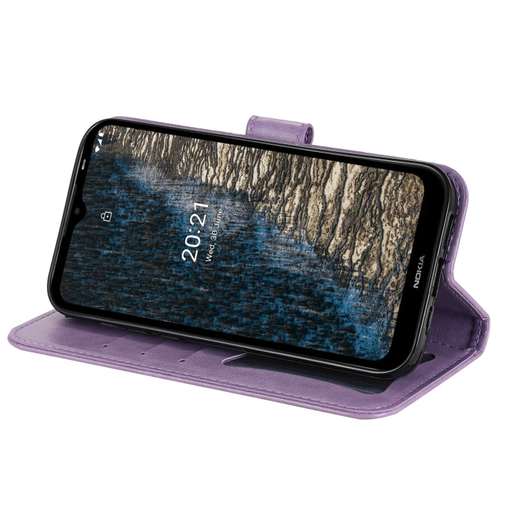 For Nokia C20 / C10 7-petal Flowers Embossing Horizontal Flip Leather Phone Case with Holder & Card Slots