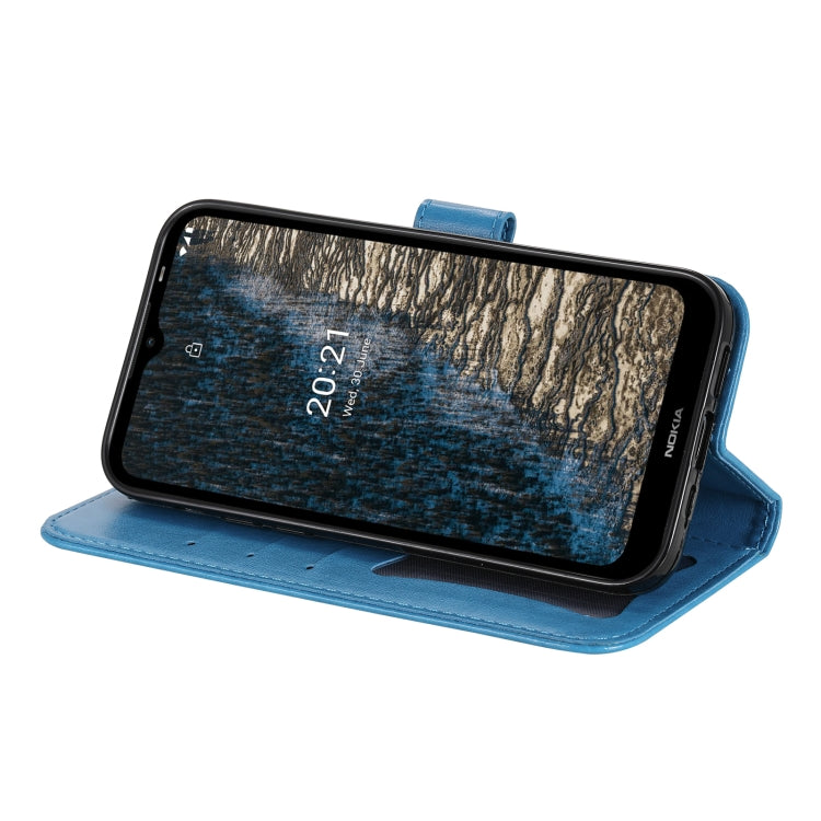 For Nokia C20 / C10 7-petal Flowers Embossing Horizontal Flip Leather Phone Case with Holder & Card Slots
