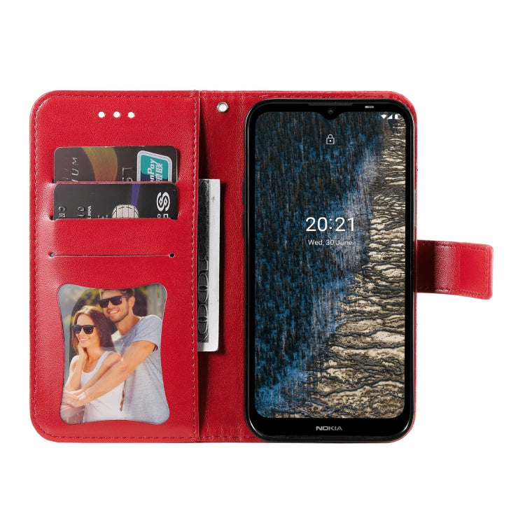 For Nokia C20 / C10 7-petal Flowers Embossing Horizontal Flip Leather Phone Case with Holder & Card Slots