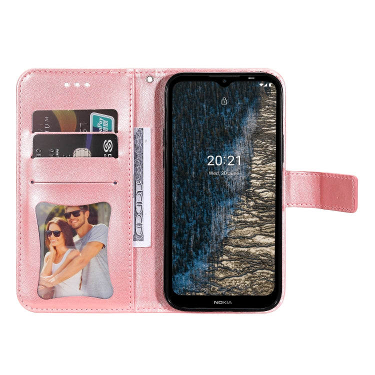 For Nokia C20 / C10 7-petal Flowers Embossing Horizontal Flip Leather Phone Case with Holder & Card Slots