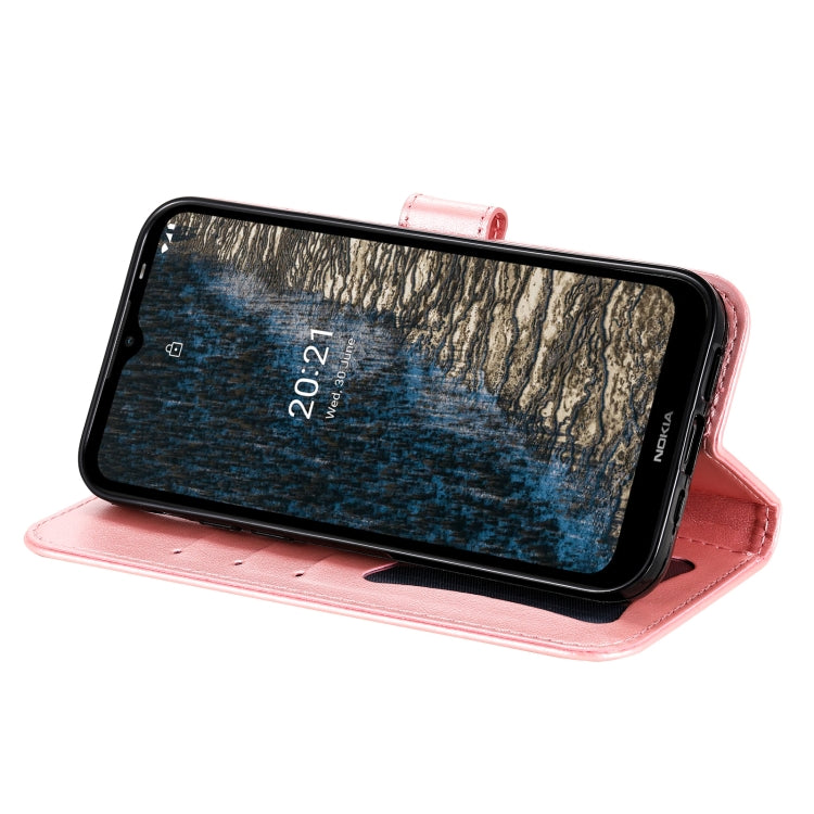 For Nokia C20 / C10 7-petal Flowers Embossing Horizontal Flip Leather Phone Case with Holder & Card Slots