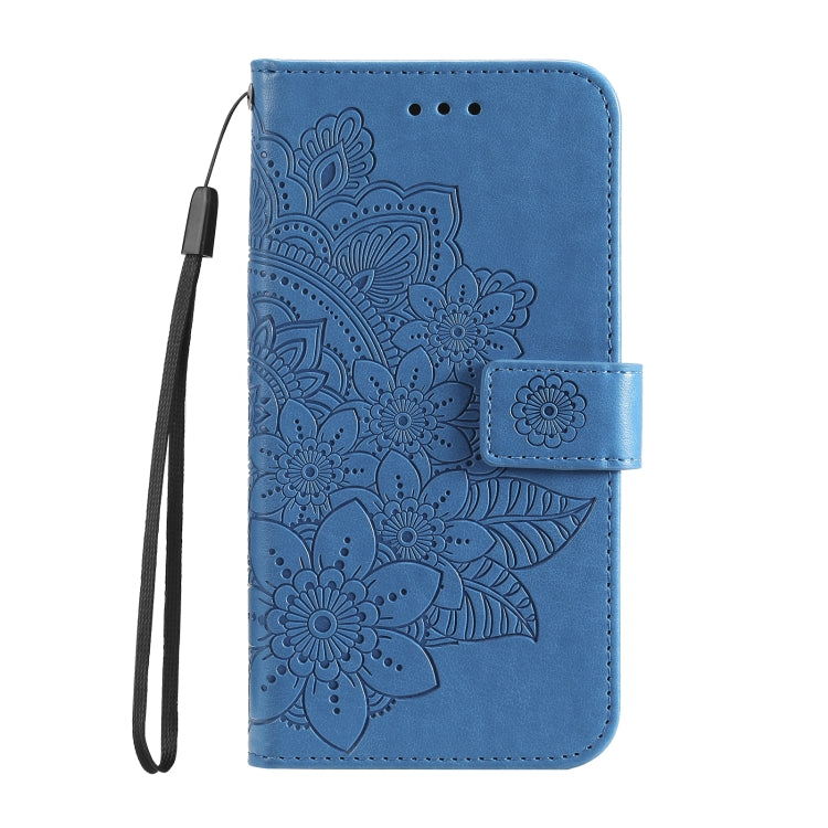 For Samsung Galaxy A13 5G 7-petal Flowers Embossing Horizontal Flip Leather Phone Case with Holder & Card Slots