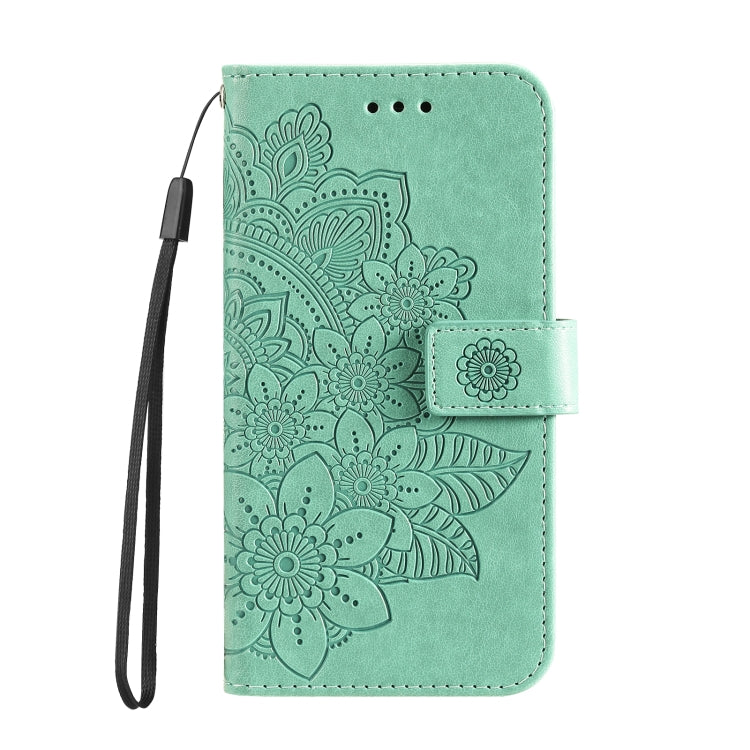 For Samsung Galaxy A13 5G 7-petal Flowers Embossing Horizontal Flip Leather Phone Case with Holder & Card Slots