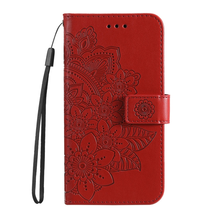 For Samsung Galaxy A13 5G 7-petal Flowers Embossing Horizontal Flip Leather Phone Case with Holder & Card Slots