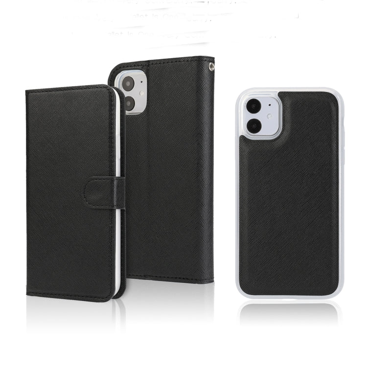 For iPhone 11 Separable Cross Texture Flip Leather Case with Holder & Card Slot & Wallet