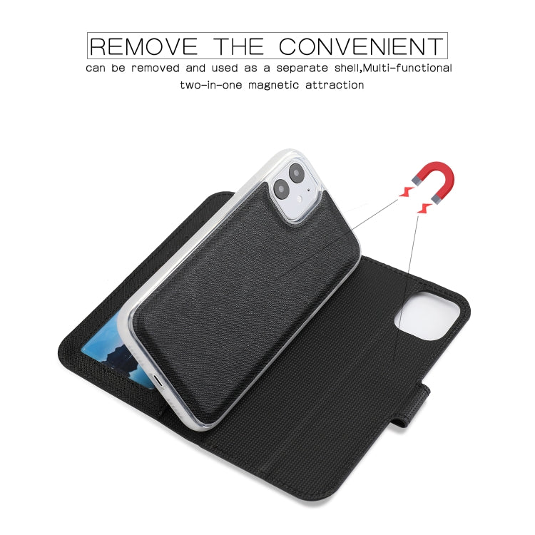 For iPhone 11 Separable Cross Texture Flip Leather Case with Holder & Card Slot & Wallet