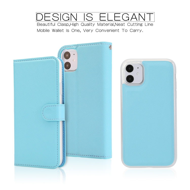 For iPhone 11 Separable Cross Texture Flip Leather Case with Holder & Card Slot & Wallet