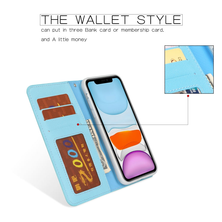 For iPhone 11 Separable Cross Texture Flip Leather Case with Holder & Card Slot & Wallet