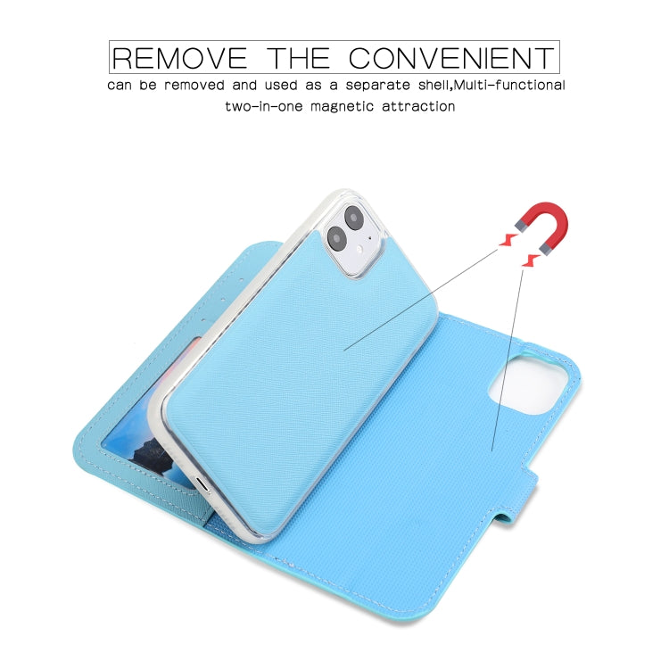 For iPhone 11 Separable Cross Texture Flip Leather Case with Holder & Card Slot & Wallet