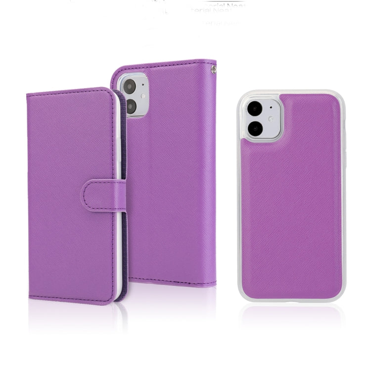 For iPhone 11 Separable Cross Texture Flip Leather Case with Holder & Card Slot & Wallet