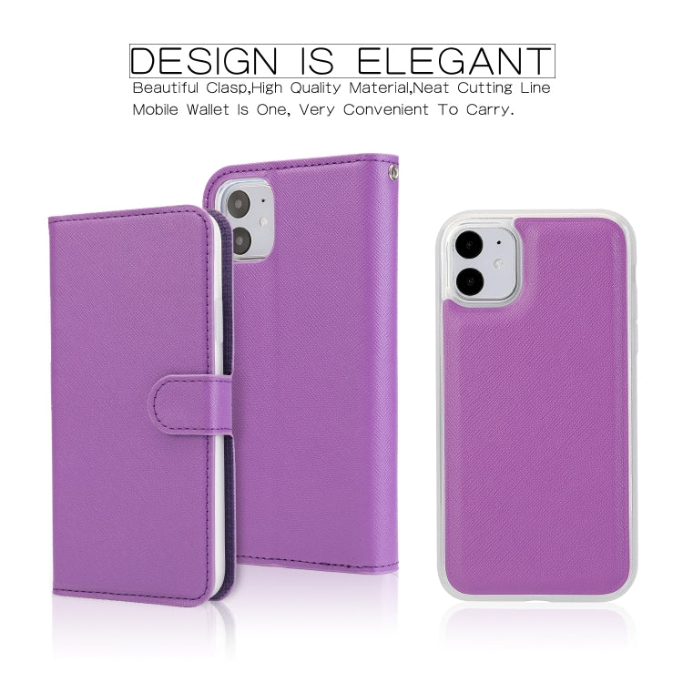 For iPhone 11 Separable Cross Texture Flip Leather Case with Holder & Card Slot & Wallet