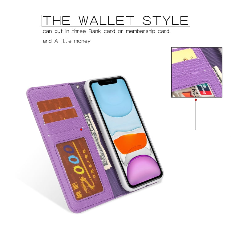 For iPhone 11 Separable Cross Texture Flip Leather Case with Holder & Card Slot & Wallet