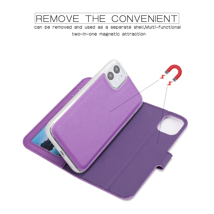 For iPhone 11 Separable Cross Texture Flip Leather Case with Holder & Card Slot & Wallet