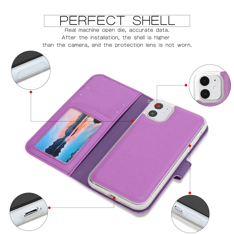 For iPhone 11 Separable Cross Texture Flip Leather Case with Holder & Card Slot & Wallet