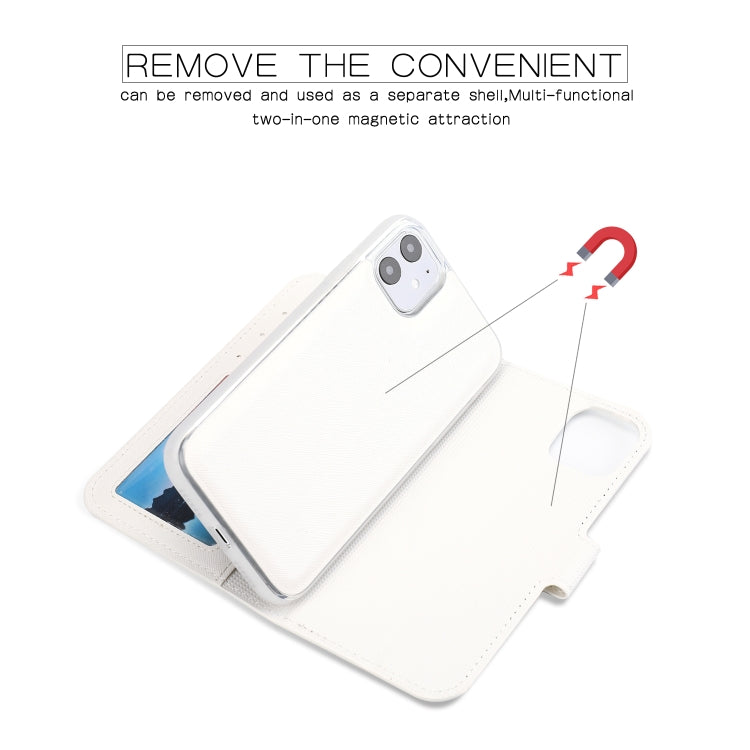For iPhone 11 Separable Cross Texture Flip Leather Case with Holder & Card Slot & Wallet