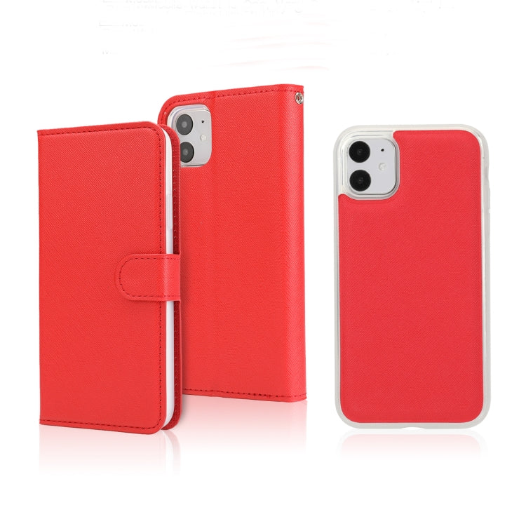 For iPhone 11 Separable Cross Texture Flip Leather Case with Holder & Card Slot & Wallet