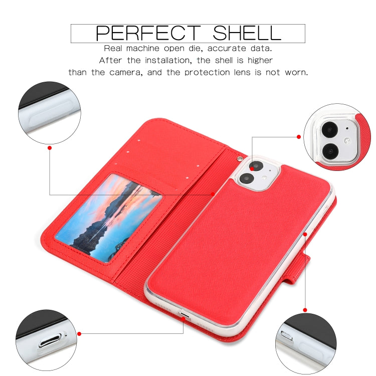 For iPhone 11 Separable Cross Texture Flip Leather Case with Holder & Card Slot & Wallet