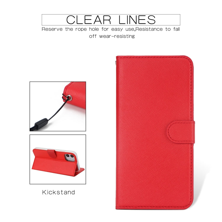 For iPhone 11 Separable Cross Texture Flip Leather Case with Holder & Card Slot & Wallet