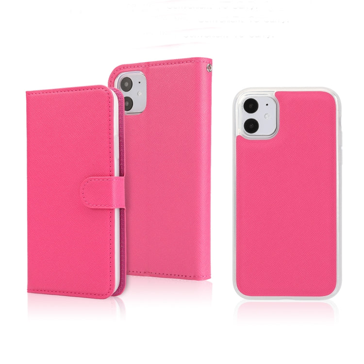 For iPhone 11 Separable Cross Texture Flip Leather Case with Holder & Card Slot & Wallet