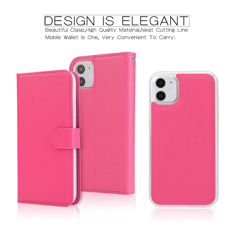 For iPhone 11 Separable Cross Texture Flip Leather Case with Holder & Card Slot & Wallet