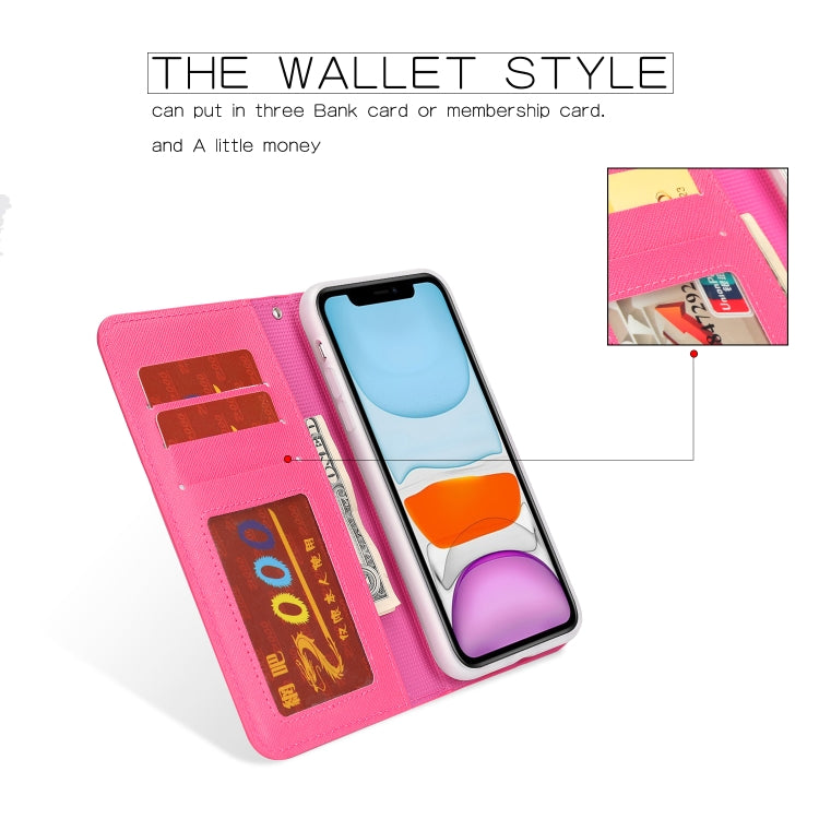 For iPhone 11 Separable Cross Texture Flip Leather Case with Holder & Card Slot & Wallet