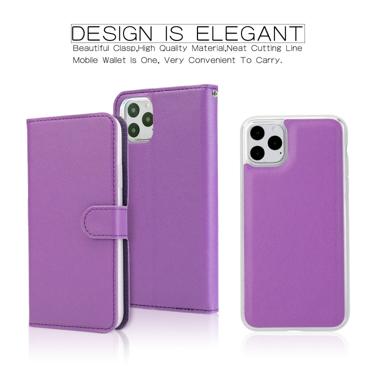 For iPhone 11 Pro Separable Cross Texture Flip Leather Case with Holder & Card Slot & Wallet