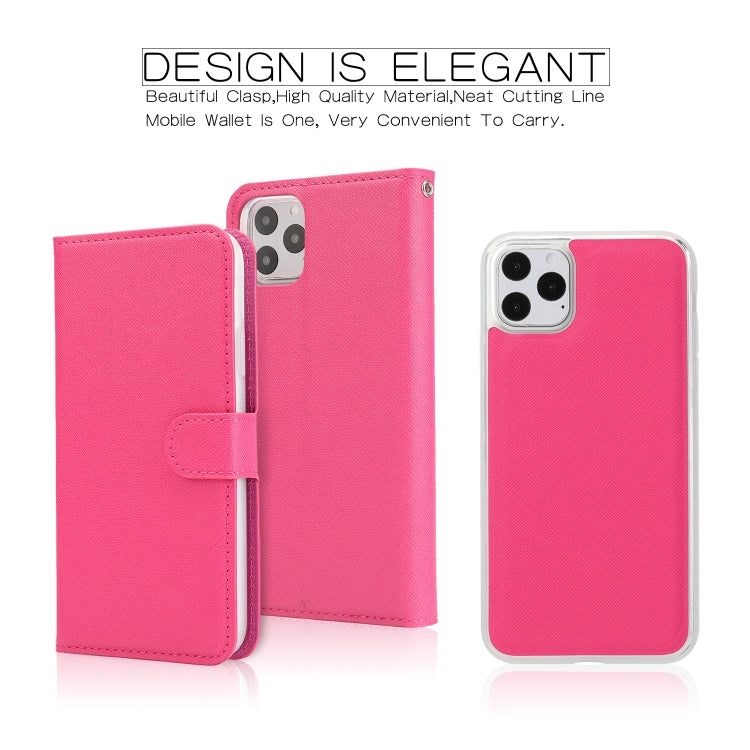 For iPhone 11 Pro Separable Cross Texture Flip Leather Case with Holder & Card Slot & Wallet