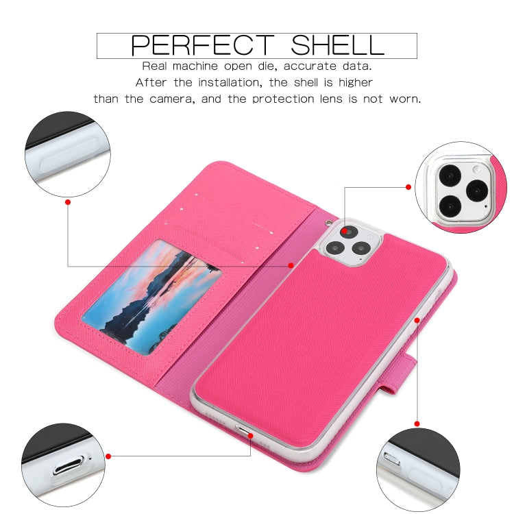 For iPhone 11 Pro Separable Cross Texture Flip Leather Case with Holder & Card Slot & Wallet