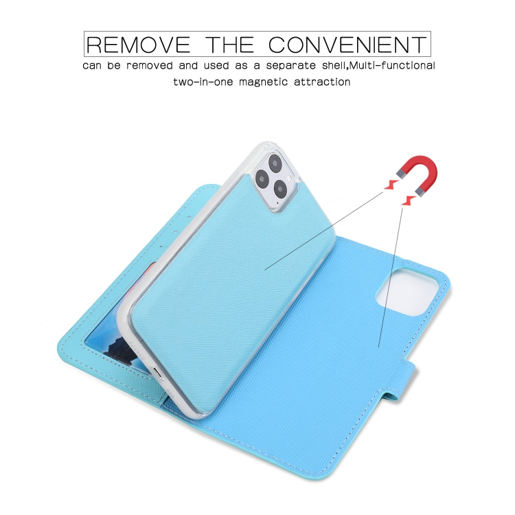 For iPhone 11 Pro Max Separable Cross Texture Flip Leather Case with Holder & Card Slot & Wallet
