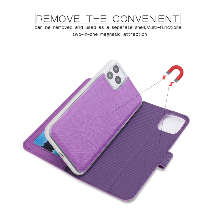 For iPhone 11 Pro Max Separable Cross Texture Flip Leather Case with Holder & Card Slot & Wallet