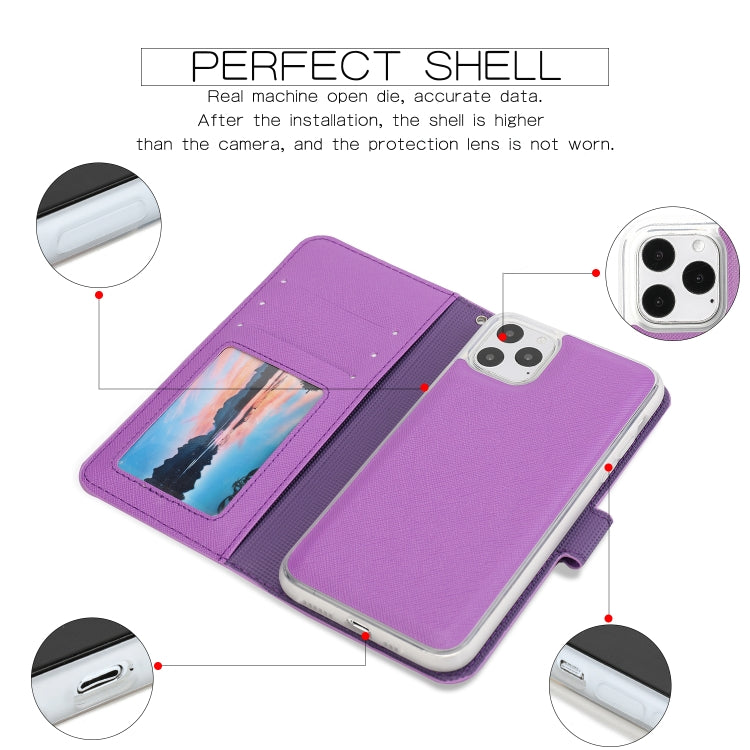For iPhone 11 Pro Max Separable Cross Texture Flip Leather Case with Holder & Card Slot & Wallet