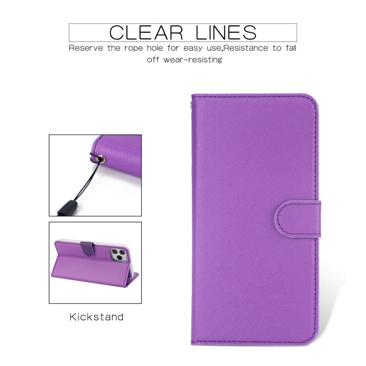 For iPhone 11 Pro Max Separable Cross Texture Flip Leather Case with Holder & Card Slot & Wallet