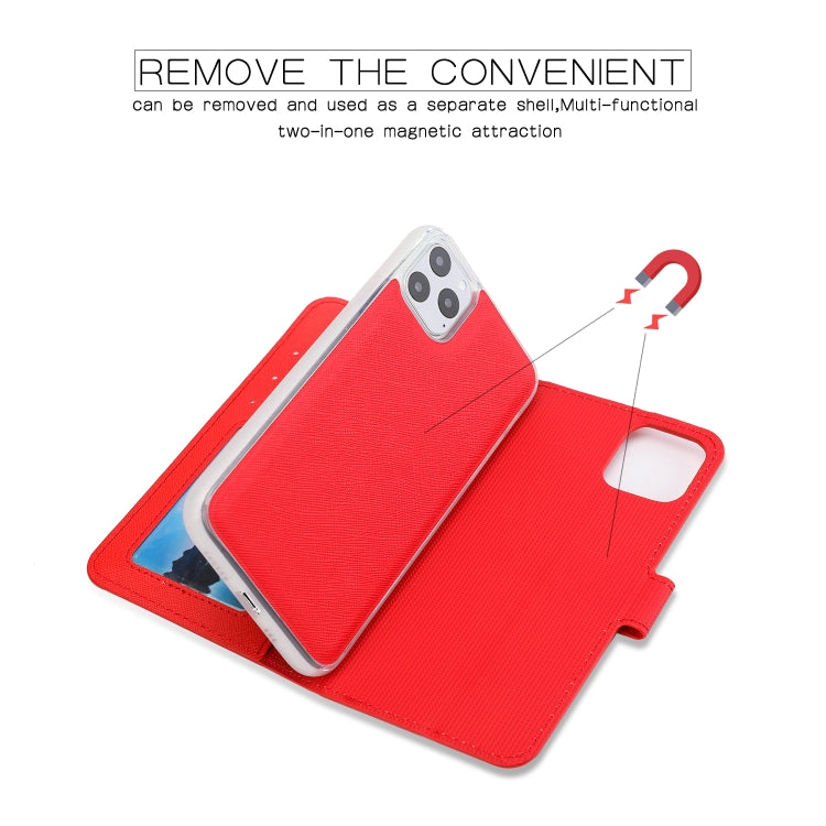 For iPhone 11 Pro Max Separable Cross Texture Flip Leather Case with Holder & Card Slot & Wallet