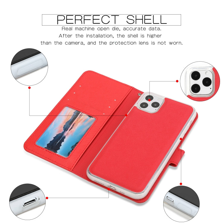 For iPhone 11 Pro Max Separable Cross Texture Flip Leather Case with Holder & Card Slot & Wallet