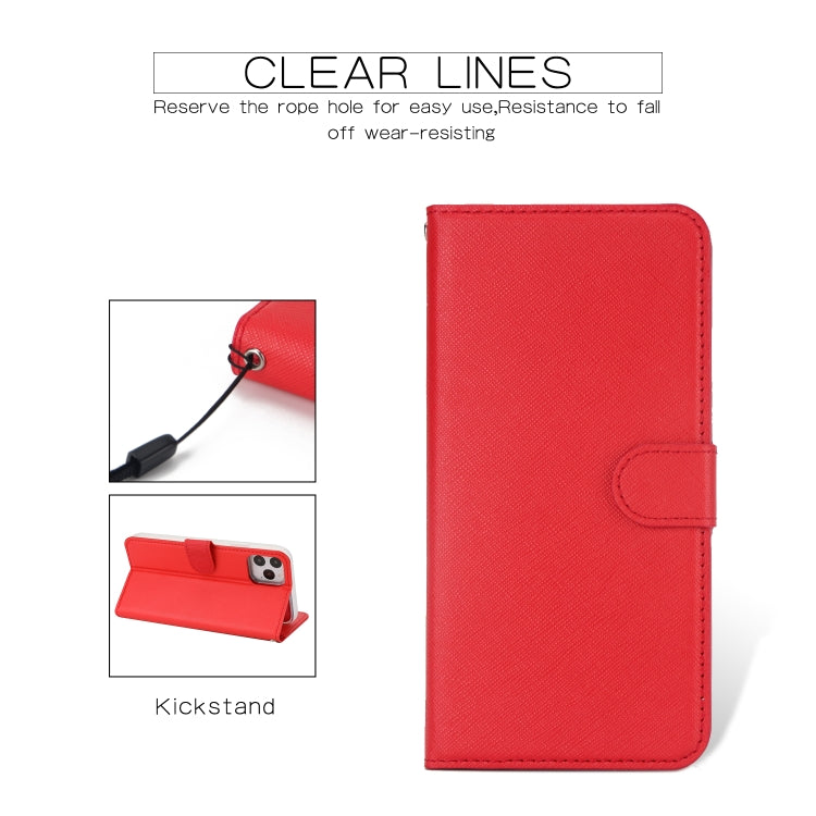 For iPhone 11 Pro Max Separable Cross Texture Flip Leather Case with Holder & Card Slot & Wallet