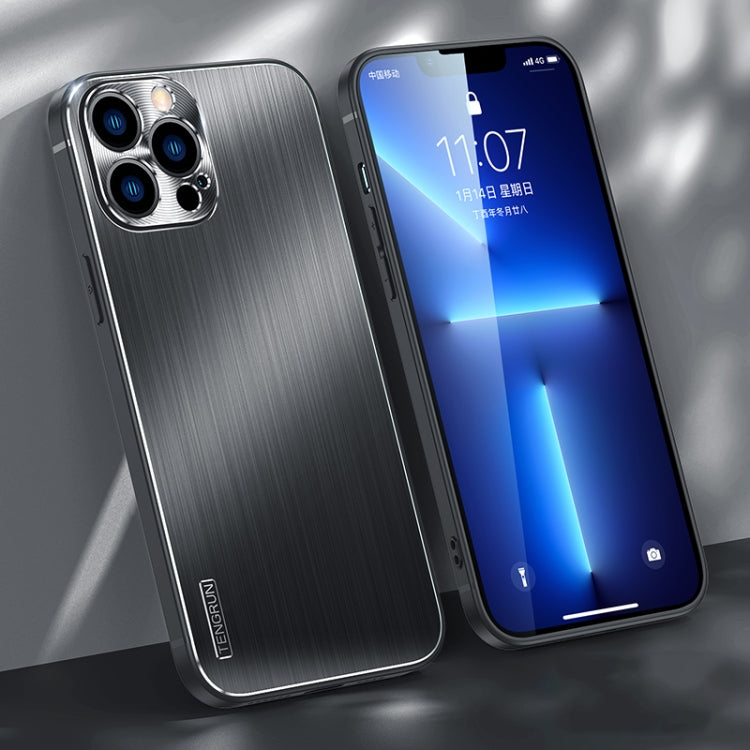 For iPhone 13 Pro Max Brushed Texture Shockproof Phone Case