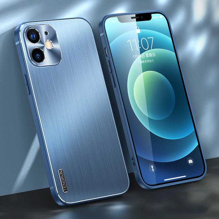 For iPhone 12 Brushed Texture Shockproof Phone Case