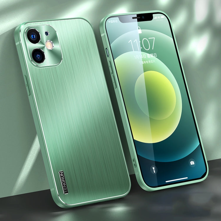 For iPhone 12 Brushed Texture Shockproof Phone Case