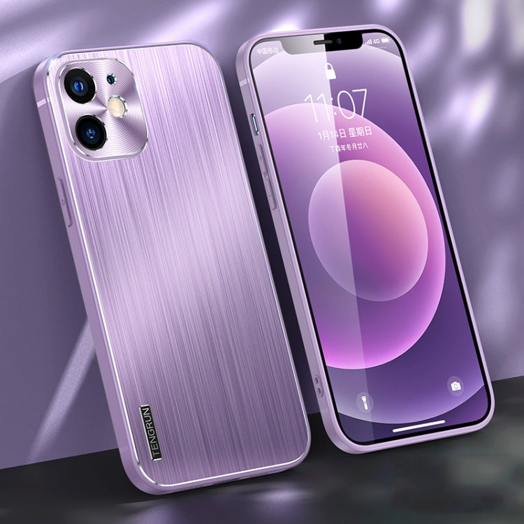For iPhone 12 Brushed Texture Shockproof Phone Case