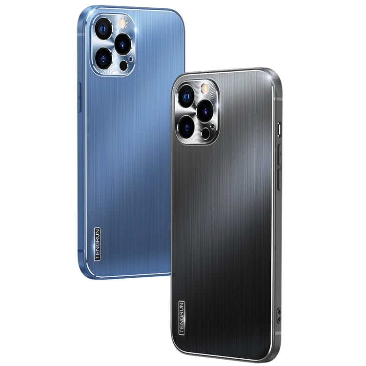 For iPhone 12 Pro Max Brushed Texture Shockproof Phone Case