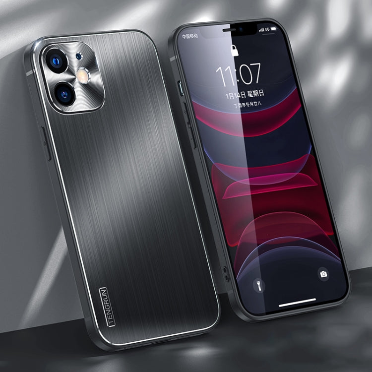 For iPhone 11 Brushed Texture Shockproof Phone Case
