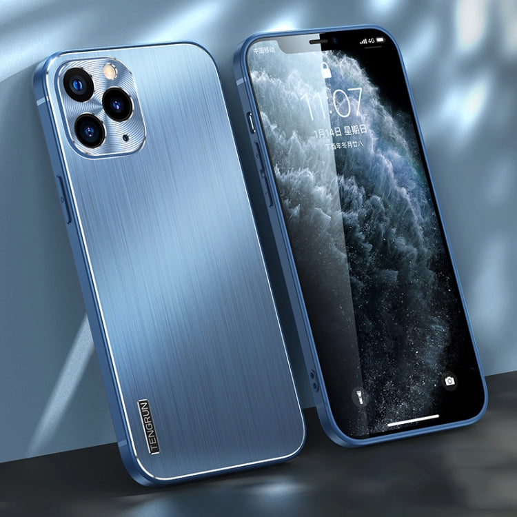 For iPhone 11 Pro Max Brushed Texture Shockproof Phone Case