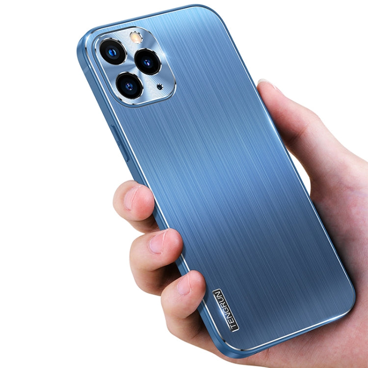 For iPhone 11 Pro Max Brushed Texture Shockproof Phone Case