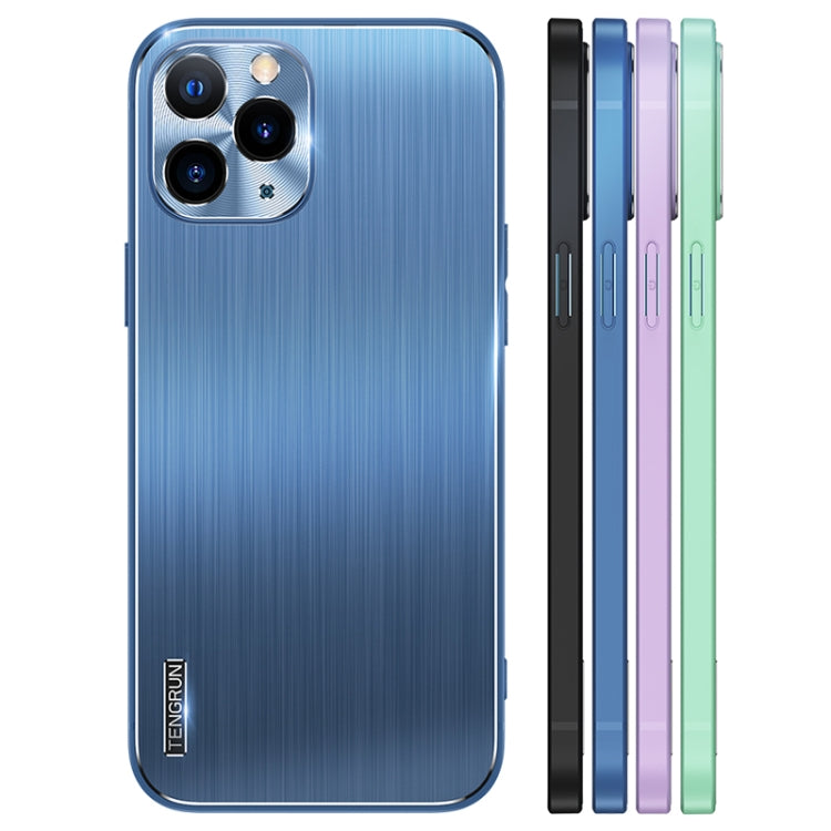 For iPhone 11 Pro Max Brushed Texture Shockproof Phone Case