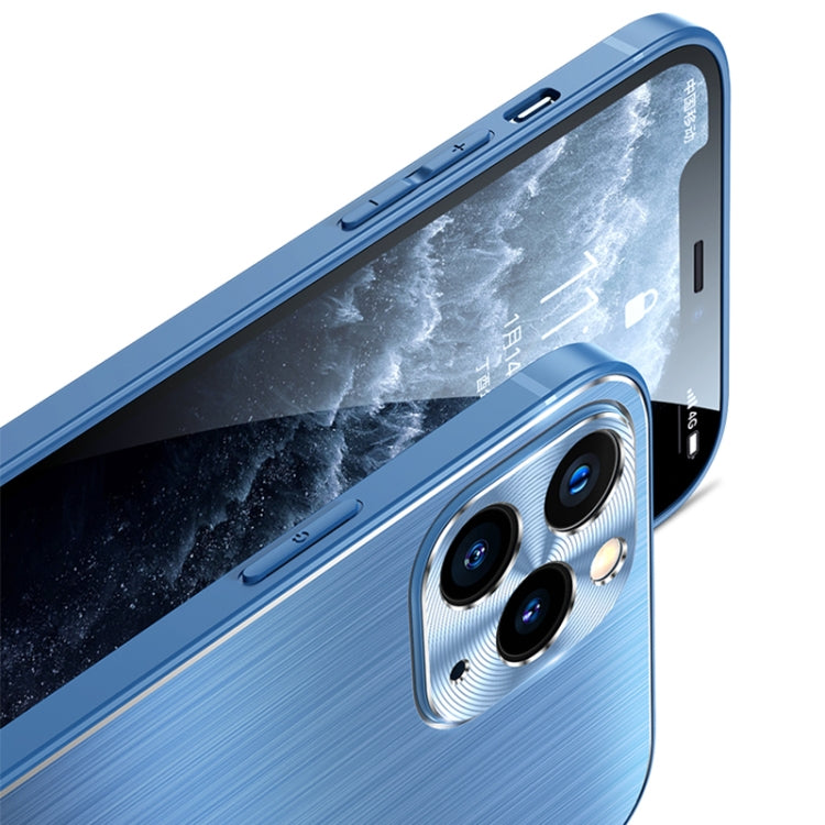 For iPhone 11 Pro Max Brushed Texture Shockproof Phone Case