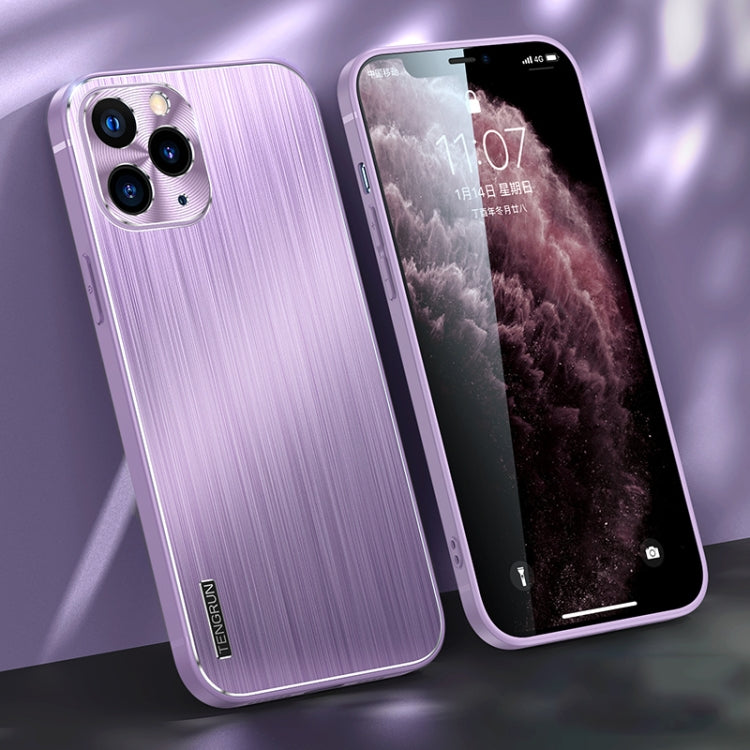 For iPhone 11 Pro Max Brushed Texture Shockproof Phone Case