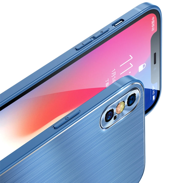 For iPhone X / XS Brushed Texture Shockproof Phone Case